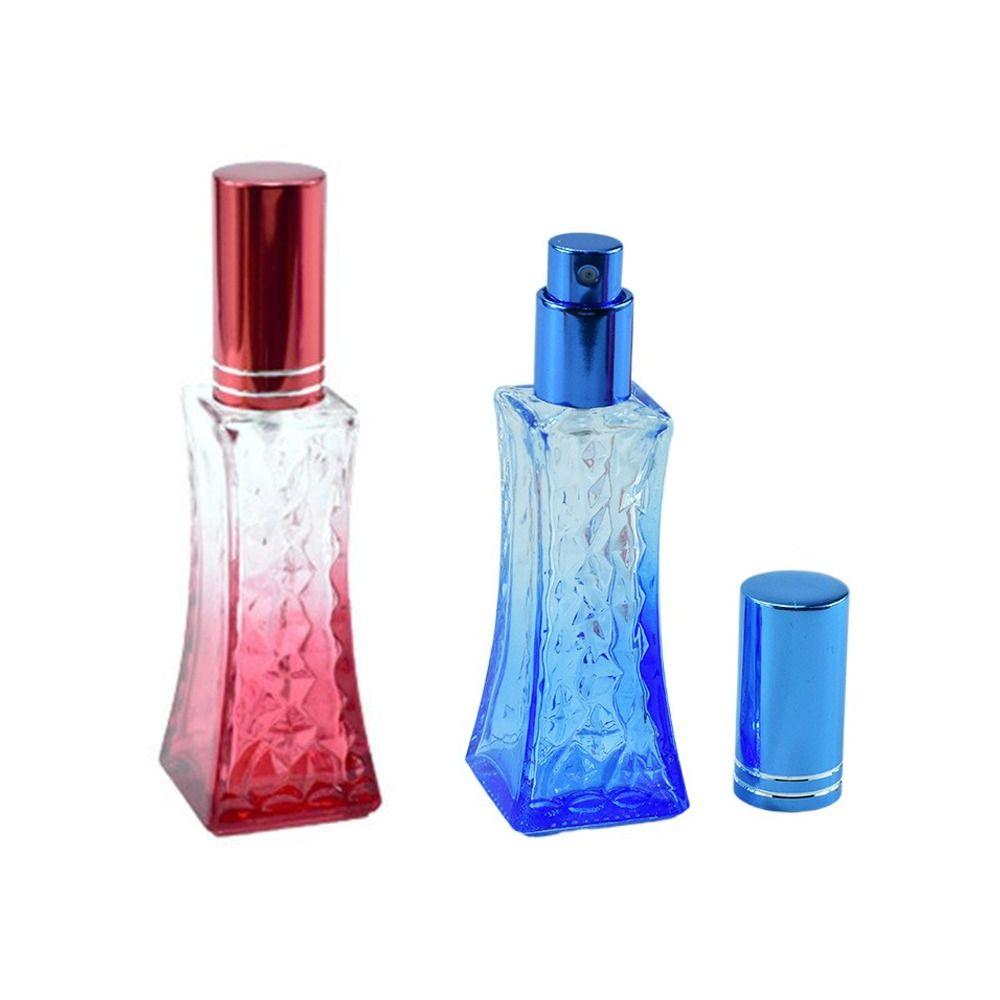 Заполняемый флакон Стеклянный флакон-распылитель Квадратный цветной флакон для духов Плоский флакон Суб-бутылка